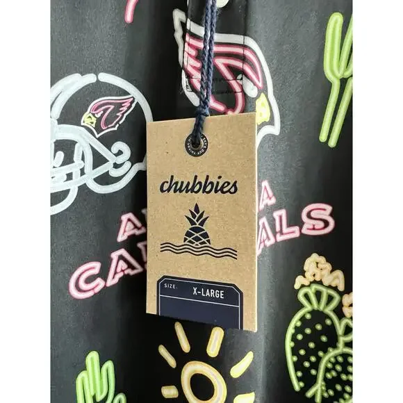 Chubbies Neon NFL Arizona Cardinals XL Polo Shirt NWT Football - Picture 4 of 7